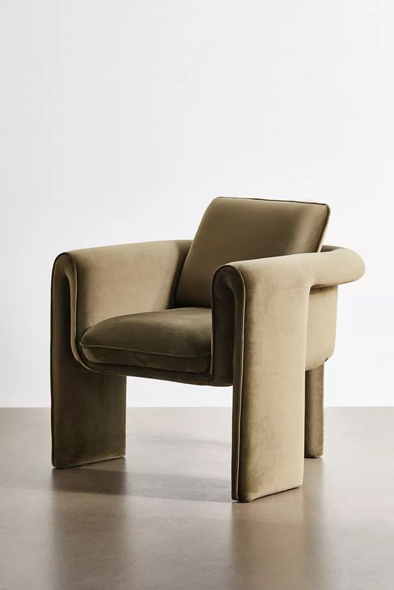 Kaiya Occasional Velvet Armchair - Olive