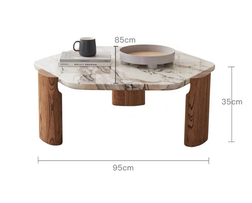 terrazzo coffee table solid wood black