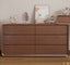 Walnut-coloured solid wood log bedroom dressing table