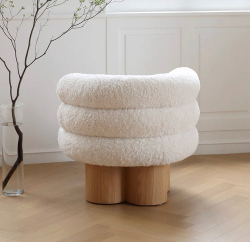 Modern Vintage Marshmallow Single Sofa Chair Living Room Solid Wood Cashmere Designer Leisure Chair