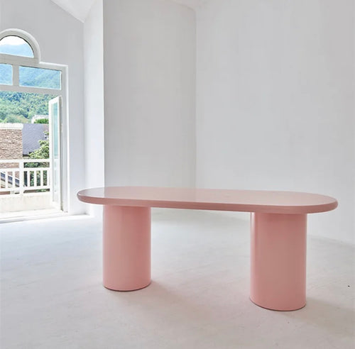 Celine Pastal Solid wood pink dining table