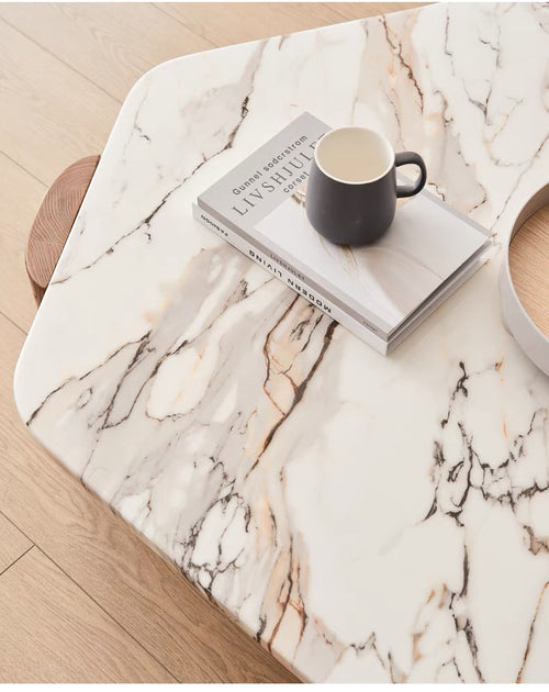 terrazzo coffee table solid wood black