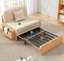 Japanese Log-Style Convertible Sofa Bed – Compact Living Solution