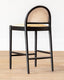 Cordelia semi circle rattan stool - Black