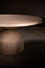 Cosmic White Oak Round Dining Table, Geometrical Pedestal