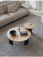 Genoway Nordic solid wood coffee table wabi-sabi style living room log minimalist designer large and small round coffee table combination