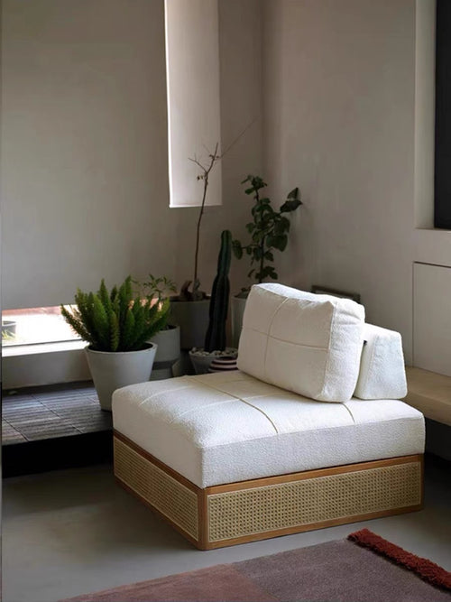 Rattan storage Modular piece sofa