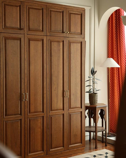 Anaëlle customized French retro solid wood wardrobe