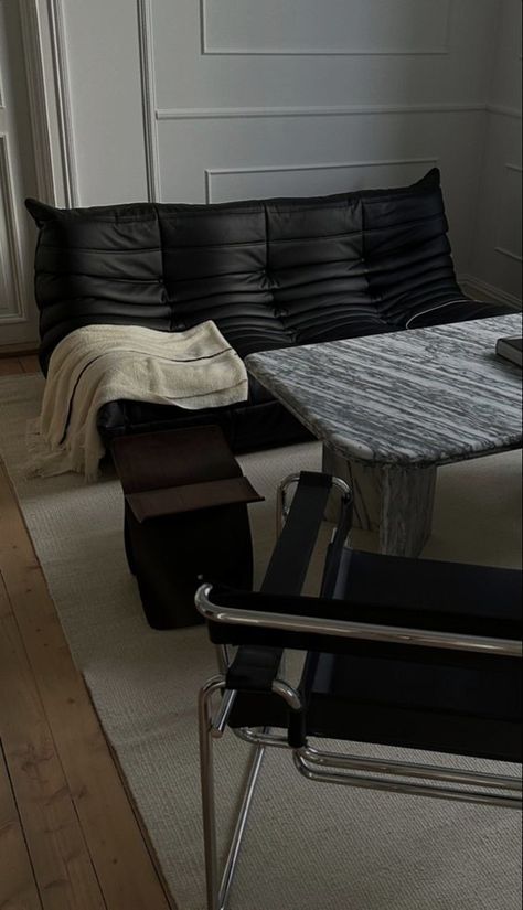 Togo Sofa Chair - Black Leather