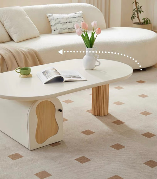 Japanese small apartment solid wood modern simple living room coffee table