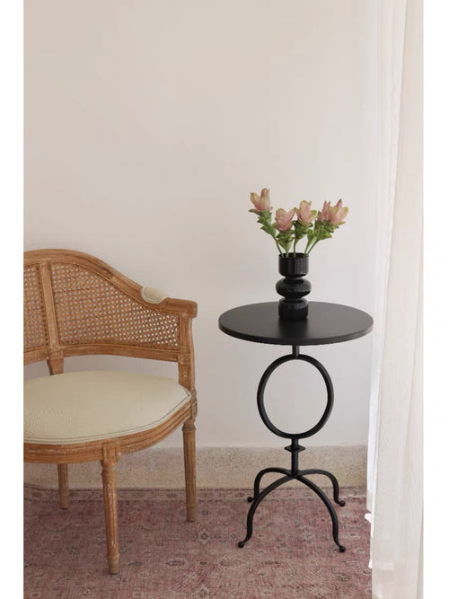 Classic metal round side table