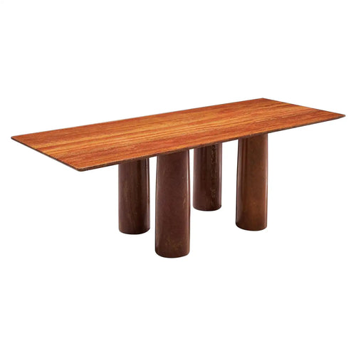 Mario Bellini Il Colonnato Table in Red Travertine for Cassina, Italy