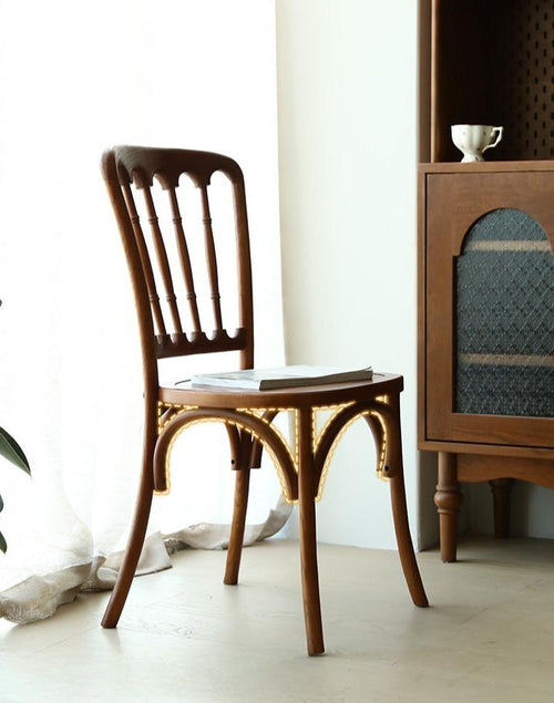 Zélie retro solid wood dining chair