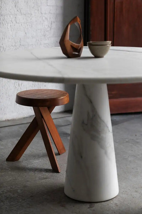 "Sienna" Cararra Marble dining table by Angelo Mangiarotti