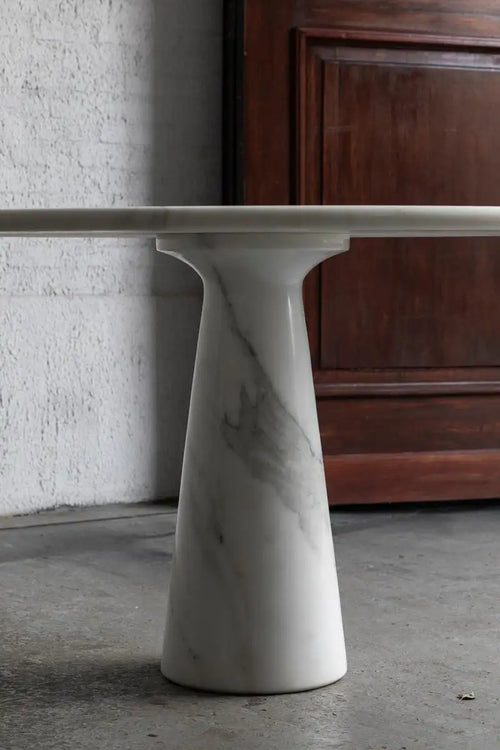 "Sienna" Cararra Marble dining table by Angelo Mangiarotti