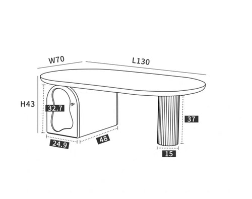 Japanese small apartment solid wood modern simple living room coffee table