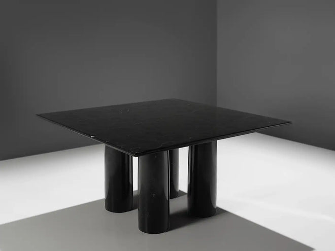 Architectural Mario Bellini 'Il Colonnato' Dining Table in Black Marble