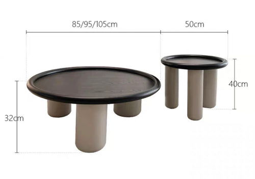 solid wood tea table silent wind log living room minimalist designer size round coffee table