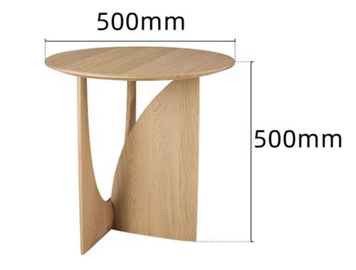 Nordic style solid wood round side table living room small apartment oak coffee table silent wind master design log bedside table