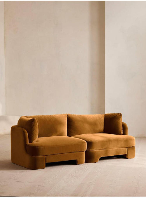 velvet three-seat sofa French retro designer living room sofa