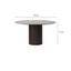 Blanche round solid wood marble dining table