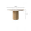 Blanche round solid wood marble dining table