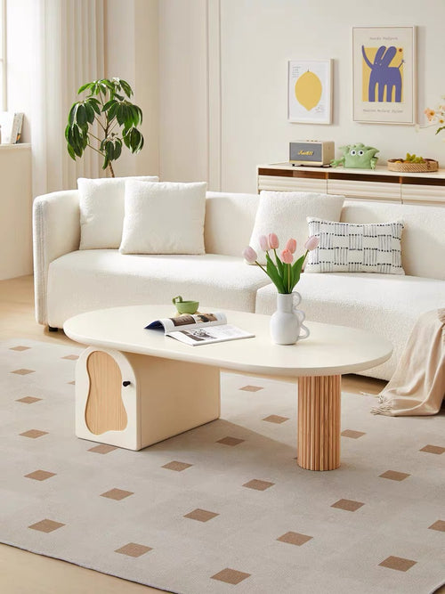 Japanese small apartment solid wood modern simple living room coffee table