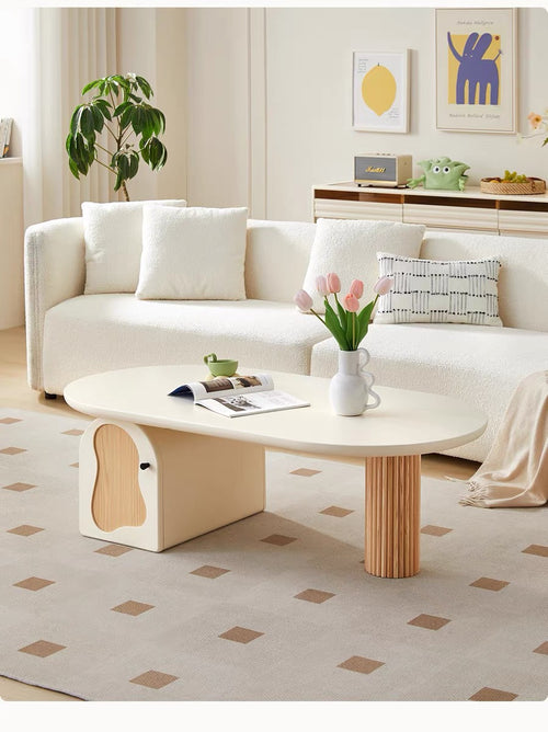 Japanese small apartment solid wood modern simple living room coffee table