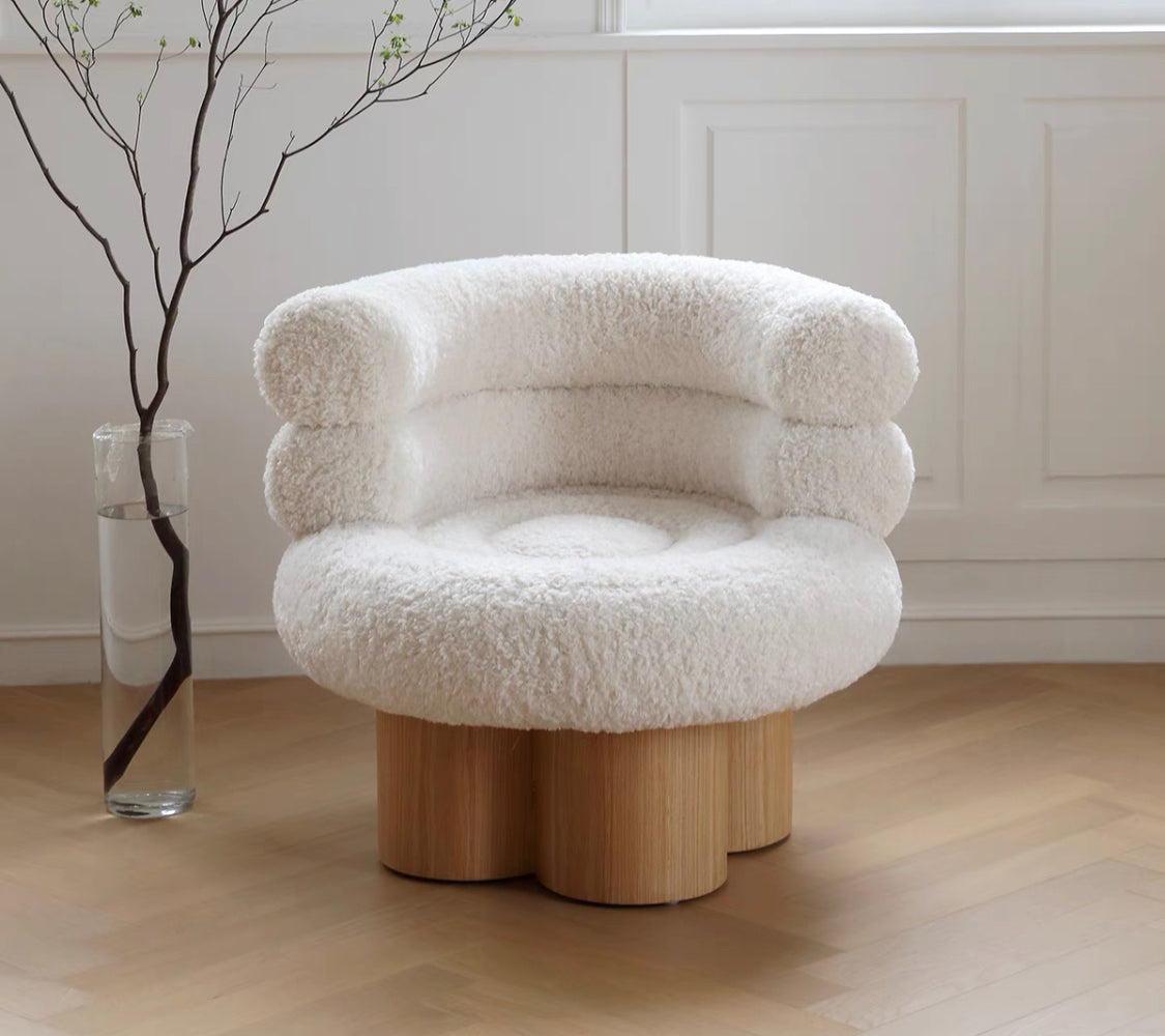 Modern Vintage Marshmallow Single Sofa Chair Living Room Solid