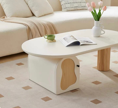 Japanese small apartment solid wood modern simple living room coffee table