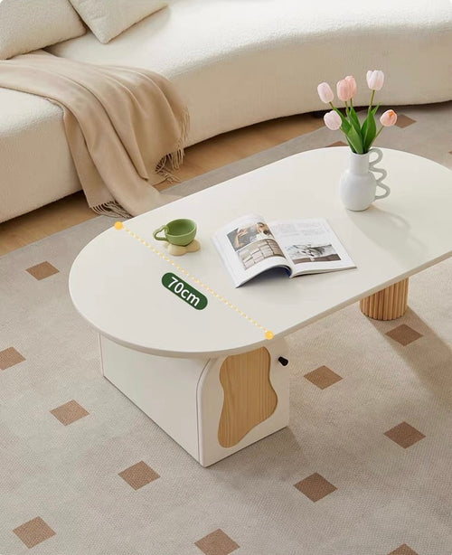 Japanese small apartment solid wood modern simple living room coffee table