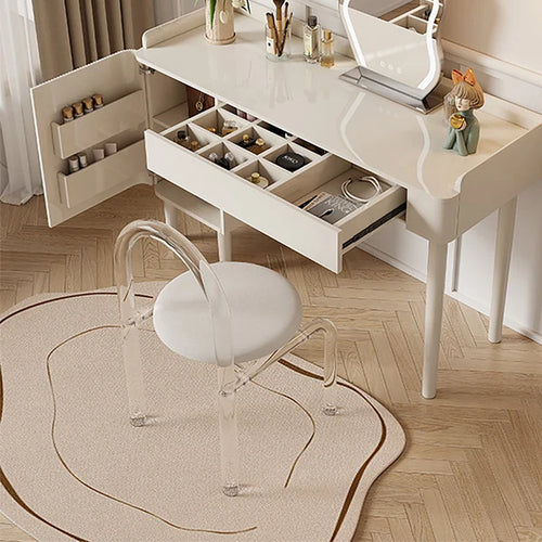 Celyse Acrylic Ghost Chair - Velvet White