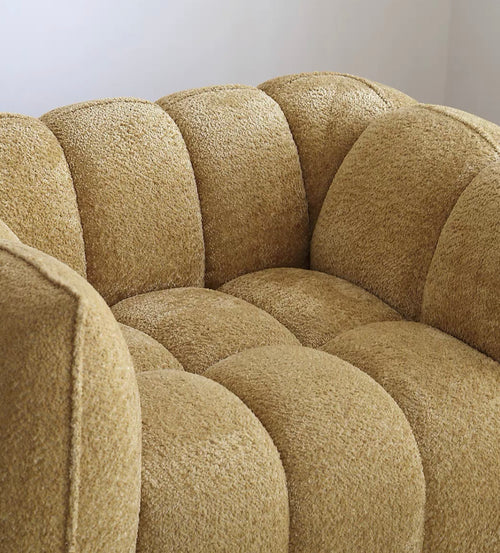 Pumpkin Single Sofa Designer Living Room Single Casual Nordic Vintage Fabric Lazy Sofa