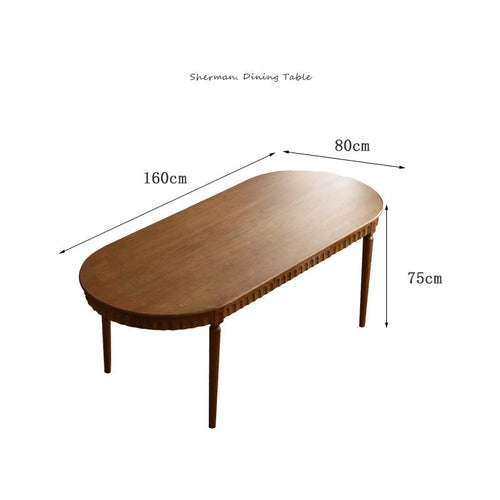 Ninette French solid wood slate oval dining table