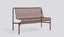 Red Wine 3-Seater Bench: Red wine slatted iron bench with armrests, bold and elegant.