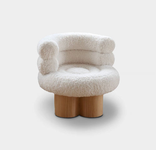 Modern Vintage Marshmallow Single Sofa Chair Living Room Solid Wood Cashmere Designer Leisure Chair