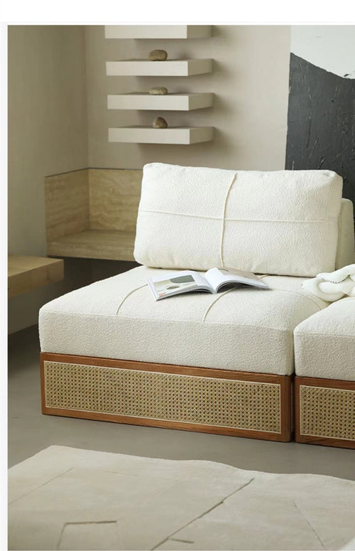 Rattan storage Modular piece sofa