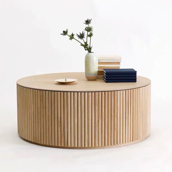 Cielo round solid wood side/coffee table