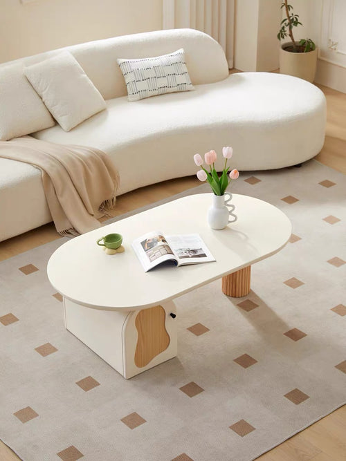 Japanese small apartment solid wood modern simple living room coffee table