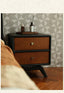 Coralie retro matte black bedside table