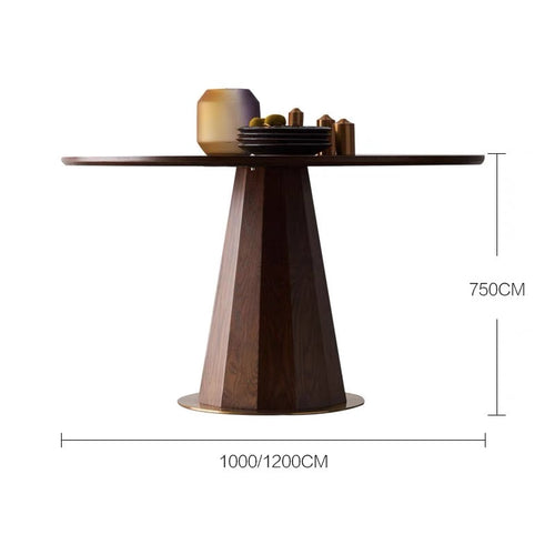 Erik solid wood round dining table
