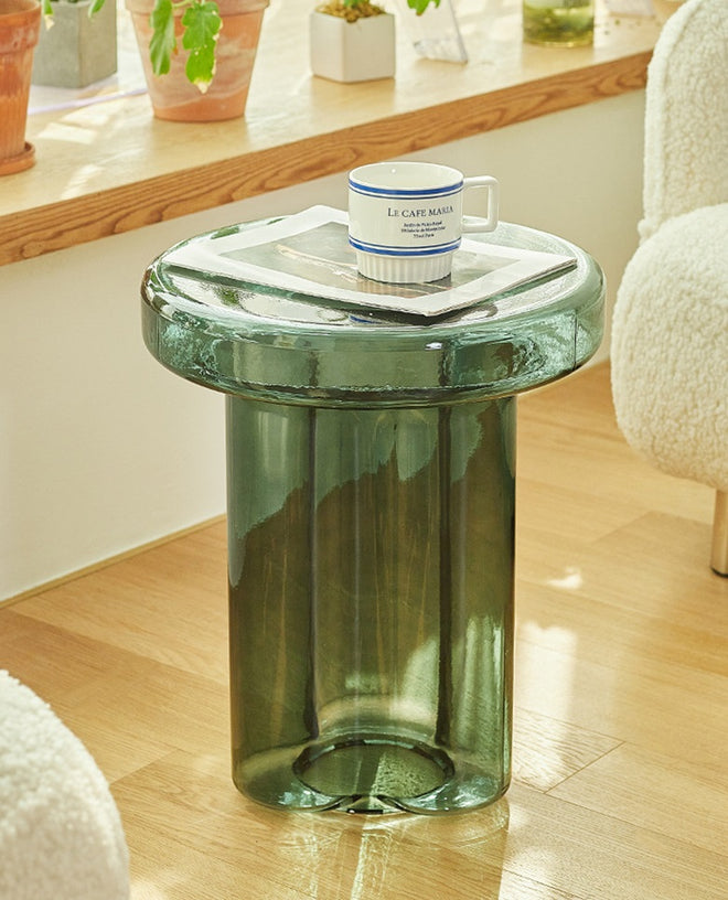 Ilaria Tempered Glass Round Side table