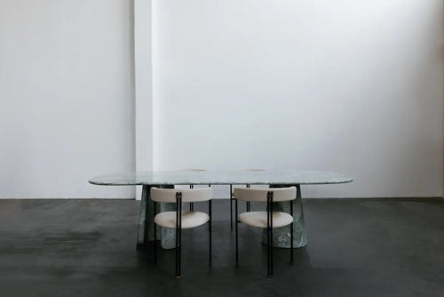 Modern Dining Table Verde Antigua Marble Handmade