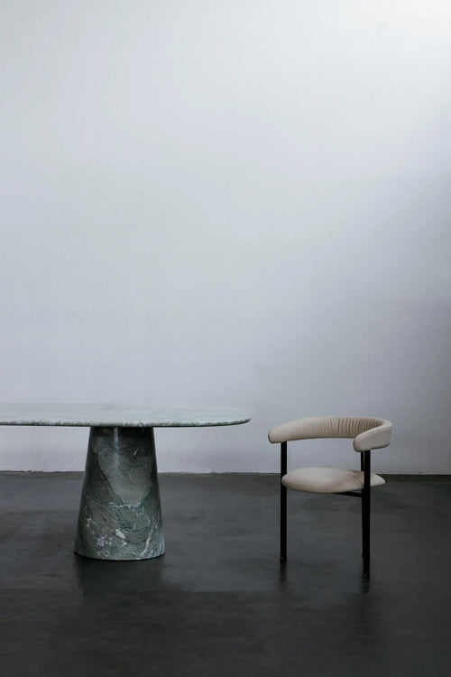 Modern Dining Table Verde Antigua Marble Handmade