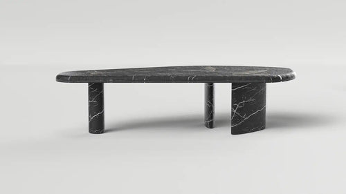 Solid Nero Maquina and Brass Heritré Dining Table by Arthur Vallin