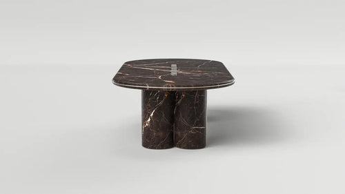 Solid Port Laurent and Brass BooBoo Dining Table by Arthur Vallin