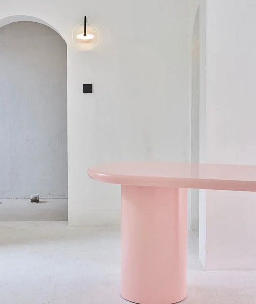 Celine Pastal Solid wood pink dining table