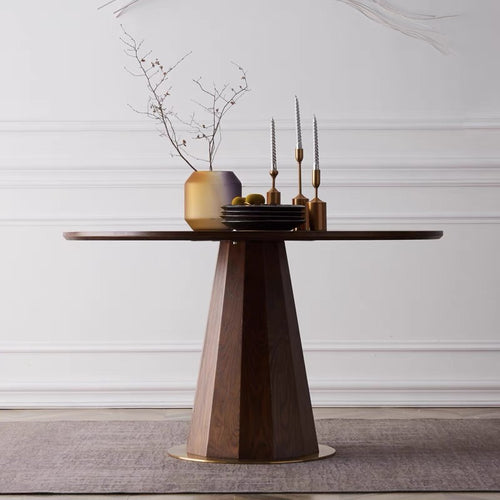 Erik solid wood round dining table