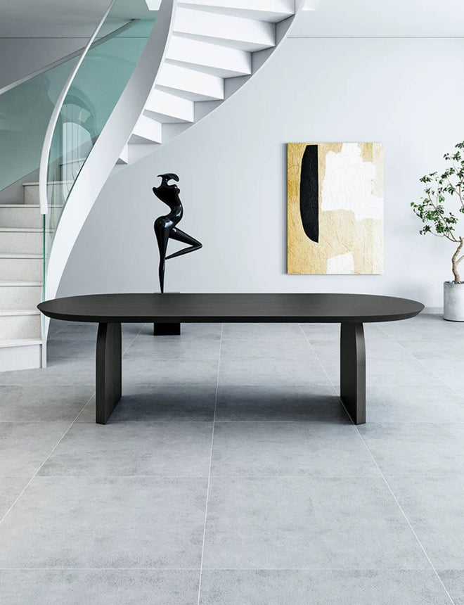 Laszlo Nordic Solid Wood Dining Table - Black