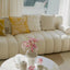 French light luxury cream white fabric module sofa